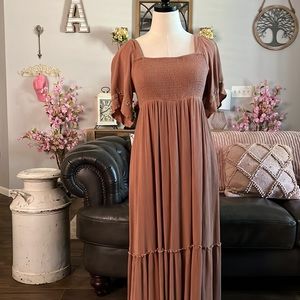 Long tan maxi